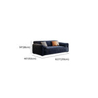 Modish Solid Color Scratch-durable Standard Sofa/Loveseat in Dark Blue, 4-seater/Seats 2 with 3 Pillows