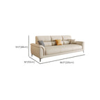 Contemporary Modern Solid Color Water Resistant Standard Sofa in White, 4-seater with 2 Pillows