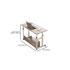 Trendy Engineered Wood Laptop Cart with Flexible Height, Casters, and Shelves