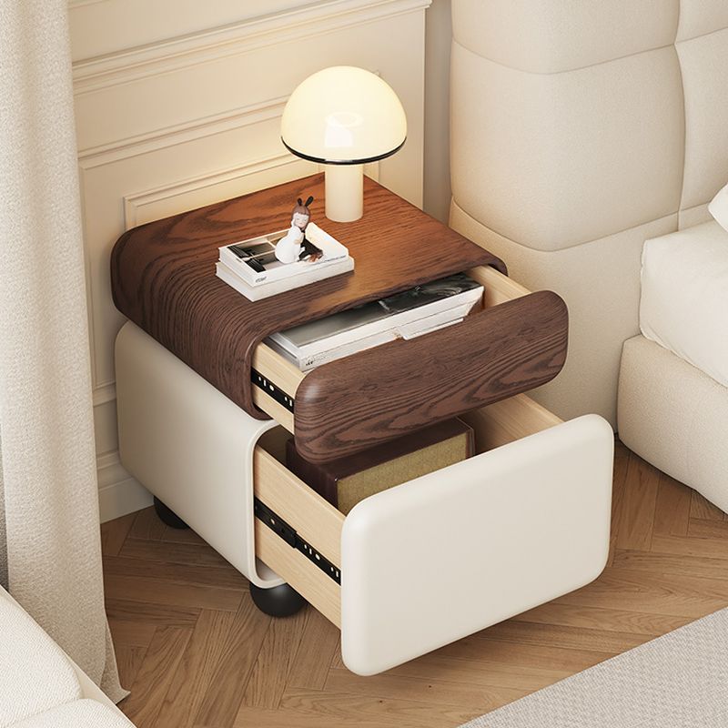 Modish Nightstand With Drawer Organization featuring 1 Cabinet, Right Orientation, and Natural Wood Countertop