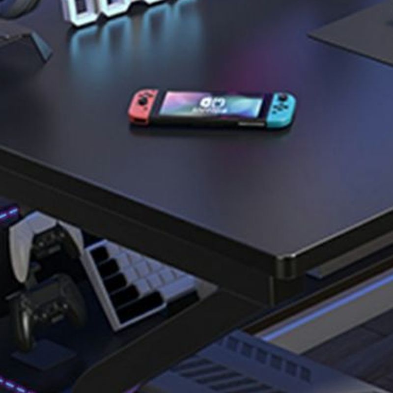 Minimalist Gaming Computer Desk with Rust Resistant Sled Base, Exterior Shelf, Wire Management, and Manufactured Wood Top