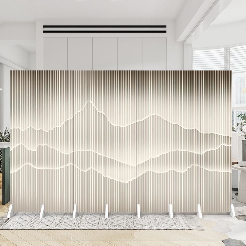 Modern Indoor Opaque Fold Away Temporary Wall Panels with 7 Panels, Double Sided Print, and Flaxen Screen Material