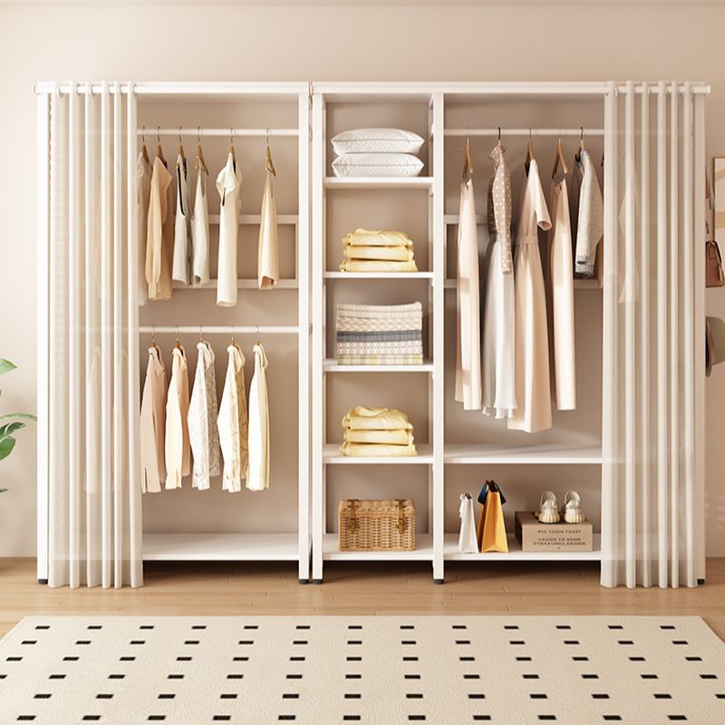 Chalk Simplistic Hall Rack with Repository and Steel Frame