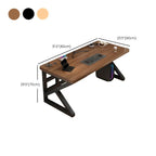 Gaming Computer Desk in Midnight Black/Brown/Natural Finish, Minimalist Style, Distortion-resistant Sled Base, Independent Structure with Wire Management and Engineered Wood Top