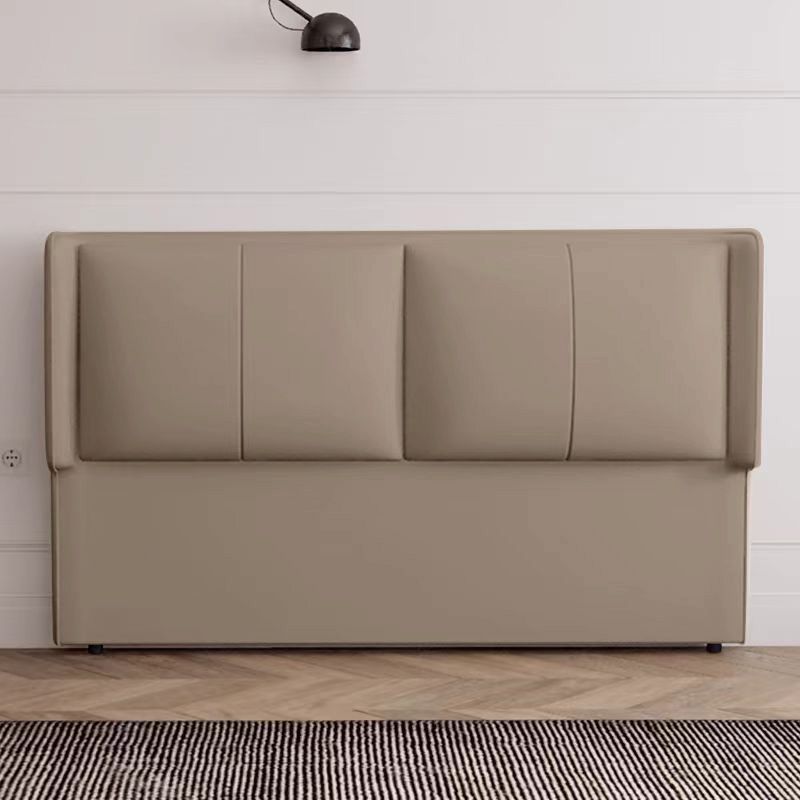 Trendy Panel Headboard in Natural Wood with No Distressing, Rectangle Shape for King/Queen/Full Bed, Featuring Sponge Upholstery Fill and Standard Height