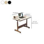 Casual Engineered Wood 1 Tier Adjustable Height Laptop Cart with Casters, Stand Vertical Installation