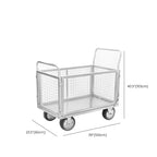 Steel Chrome Adult Office Rolling Cart with Handle, Storage & Casters