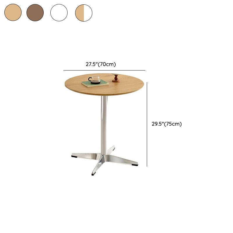 Silver Pedestal Panel Wood Dining Table, Rainproof and Perfect for 2-seater