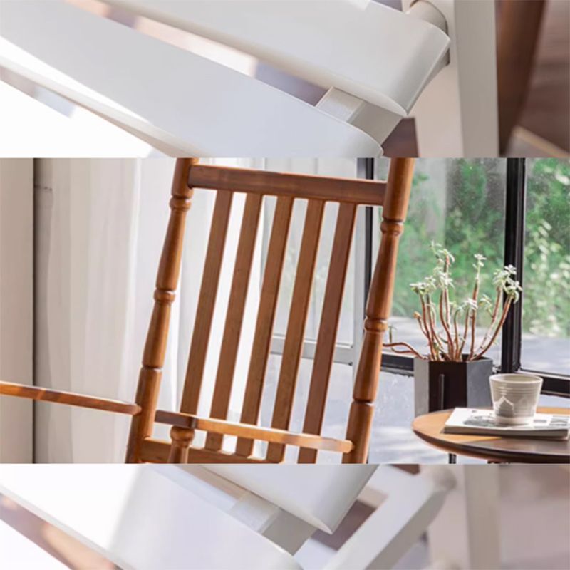 Traditional Indoor Wood Rocking Chair in Solid Color with Square Arms