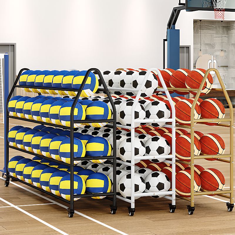 Modern Lavish Tower Shelf with Caster Wheels, Steel Frame, and Unfixed Installation