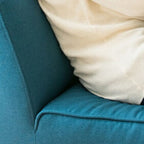 Modern Simple Style Solid Color Right-Arm Chaise Chair for Bedroom with 2 Pillows