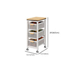 Portable Center with Metal Countertop, Basket, and 4/3 Baskets