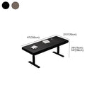 Warp-free T-Shape Floor Mounted Desk with Auburn Lumber Top and Programmable Memory Controller, Featuring 4 Drawers and Cable Management