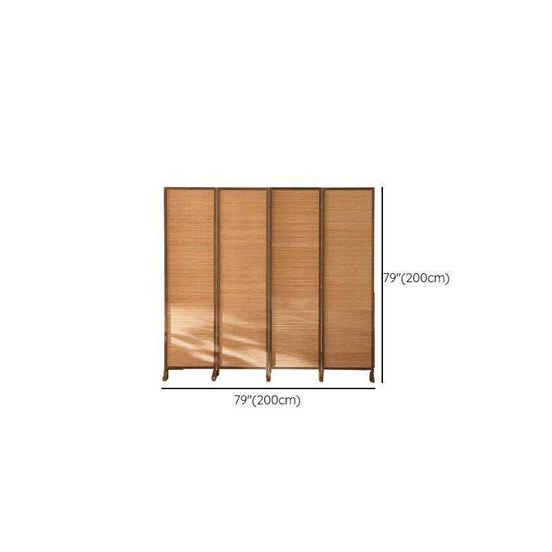 Minimalist Screen Divider in Tan with Translucent Fold-up Design, Available in 3/5/6 Panels, Bambusa Material, Independent