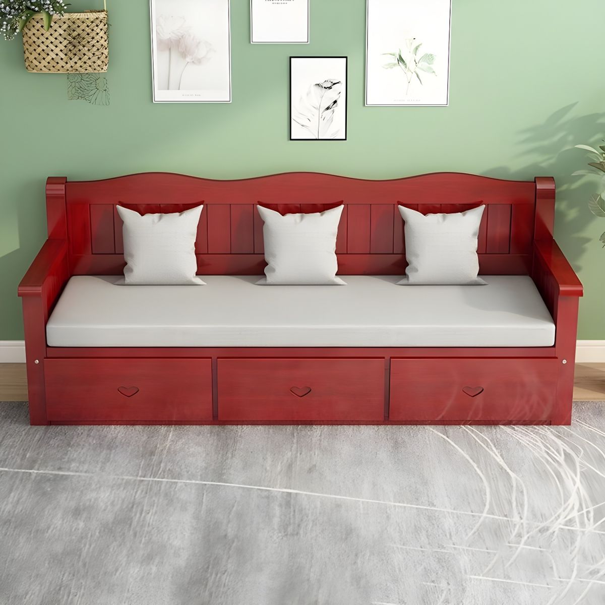 Gray Cotton and Linen Modern Sofa with Storage and Foam Cushioning
