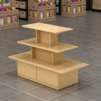 Display Table with Locker Feature in Rectangle/Orbicular/Square Shape, 40 in & Above Height, Reclaimed Wood Frame, Unfinished Finish, 40 to 49 in/50 in & Above Size, 30 to 39 in/20 to 29 in Width