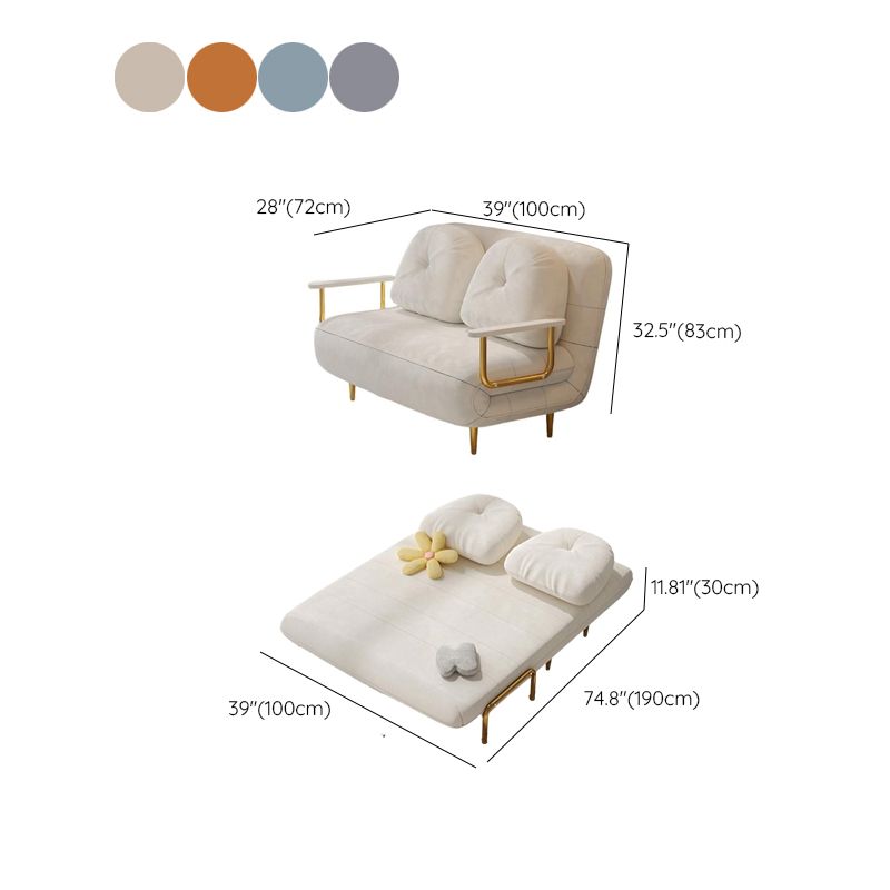 Simple Sleeper Futon with Pillow Back, Single Seat/2 Seater, Square Arm, Pillow, Stitch-tufted, Twin Size/Full Size/Twin XL Size