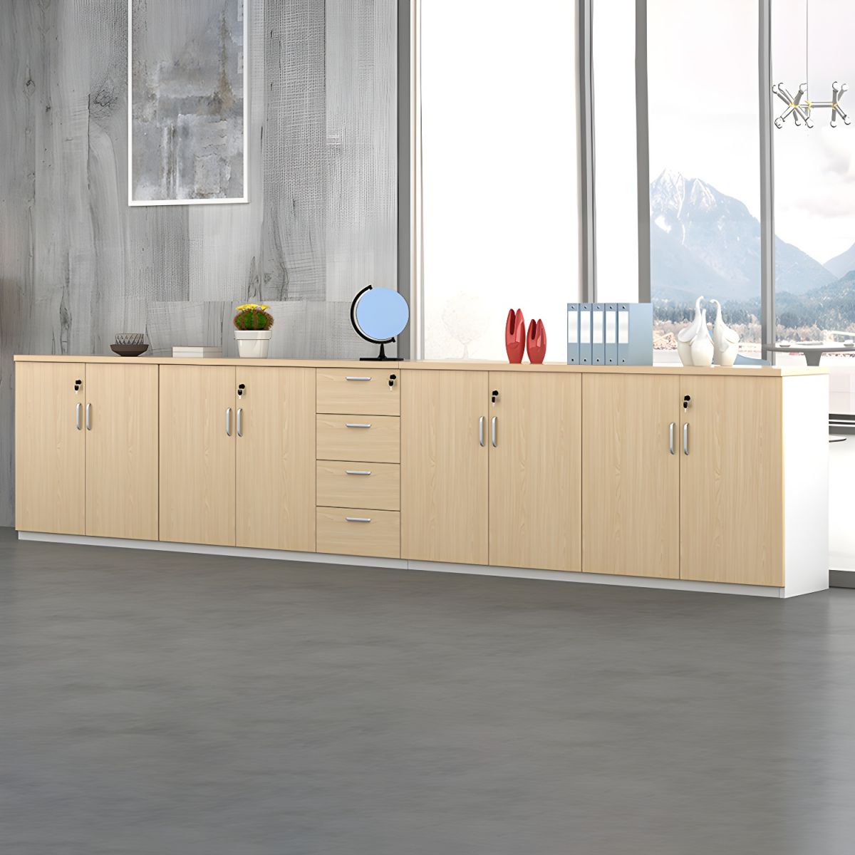 Modern Cabinet Wood with Locking Drawers and Storage Lateral File Cabinet