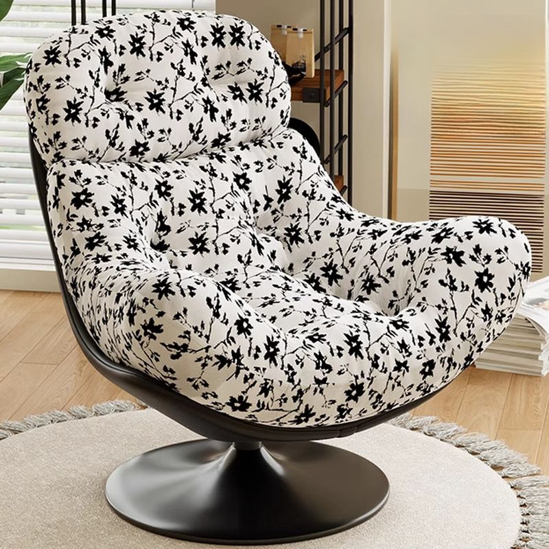 Art Deco Abstract Side Chair with Sewn Pillow Back, Rotatable, Decorative-stitched, and Reclining