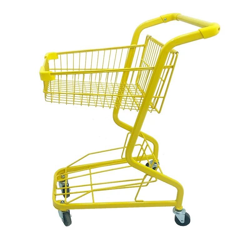 Steel All Ages Office Rolling Cart with 2 Tiers, Handle & Casters, Multi Color