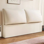 Trendy Panel Headboard in Natural Wood with No Distressing, Rectangle Shape for King/Queen/Full Bed, Cotton Upholstery, Standard Height
