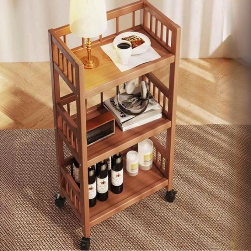 Tan Modern Tower Shelf with Compartment Drawers