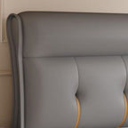 Trendy Panel Headboard with No Distressing, Piled Tufted Rectangle for Queen/Full Bed, Sponge Upholstery Fill, Standard Height