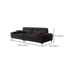 Modish Solid Color Black Standard Sofa, 4/5/6-Seater with Pillow Top Arm and 2 Pillows