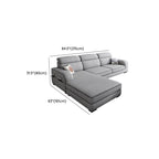 Modish Solid Color Water Resistant Standard Sofa in Light Gray with Receptacle Storage, Seats 5/4/3, and 2/3 Pillows