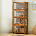 Bambusa Flooring Curio Cabinet with Stockroom, 4 Cabinets/3 Cabinets/2 Cabinets, 4 Shelves/3 Shelves/2 Shelves, 4 Doors/3 Doors/2 Doors