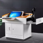 Off-White Modern Steel Full Podium with Storage