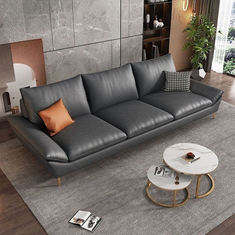 Modern High-Density Sponge Sofa with Water Resistant Seat and Included Pillow