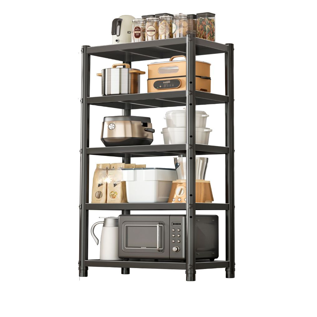Ink Minimalist Rectangular Warehouse Storage Rack with Steel Frame and Adjustable Shelves, Detached