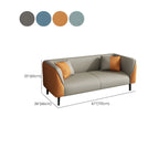 Contemporary Faux Leather Tuxedo Sofa with Water Resistant Design and Foam Seat Cushions
