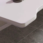 Minimalist Curved Desk with Distortion-resistant Trestle Base, Independent Structure, Wire Management, and Engineered Wood Top