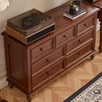 Cocoa Trendy Ash Wood Console Dresser/Semainier with 9/7/6 Drawers, Integrated Cable Management, Horizontal/Vertical