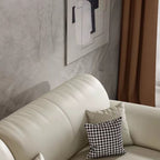 Contemporary Modern Solid Color Stain Resistant Standard/Single Sofa in Off-White, Seats 3/6/5 with 3/1 Pillows