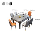 Simplistic Circular-shaped Dining Table with Slate Top and Fold-away Leaf