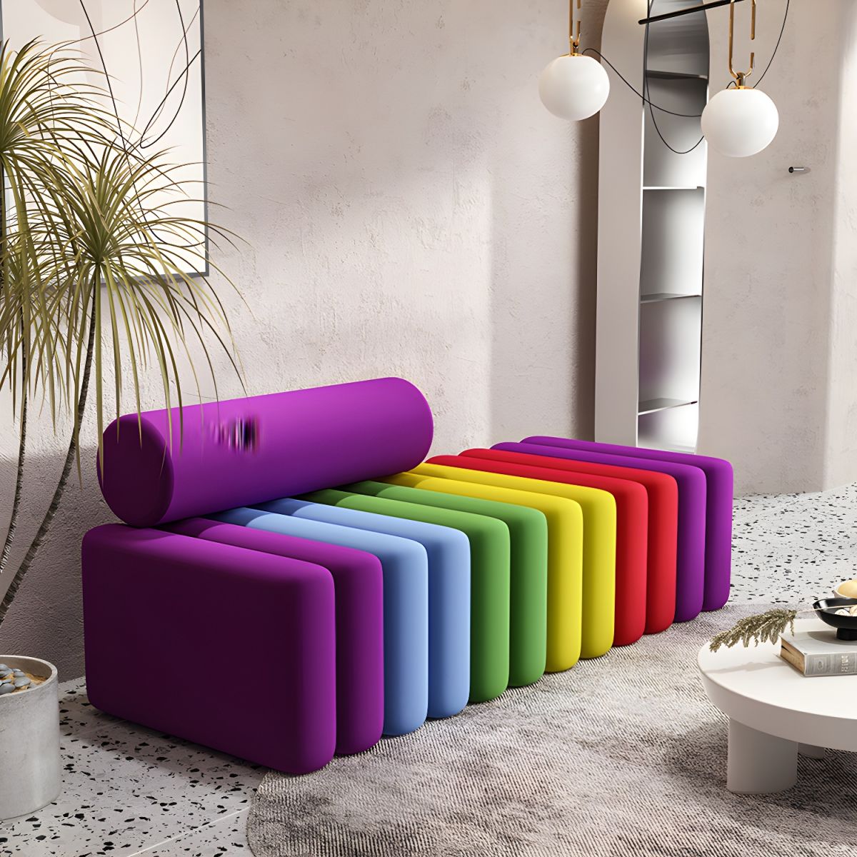 Velvet Contemporary Standard Sofa Armless Sofa for Living Room, Apartment