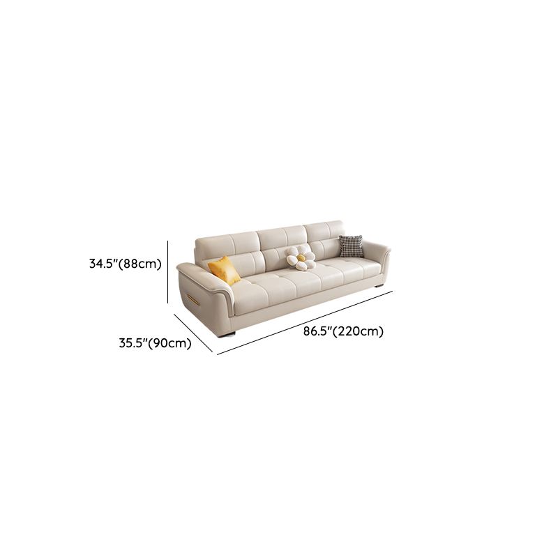 Modish Solid Color Water Resistant Standard Sofa in Chalk, Seats 3/4-seater/5 Person with 3 Pillows