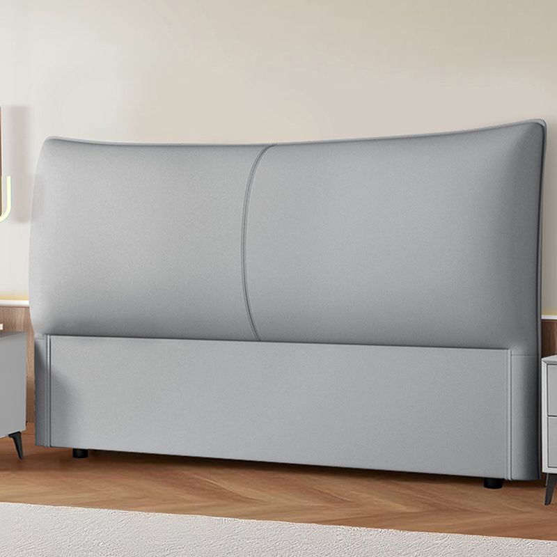 Trendy Panel Headboard in Natural Wood with No Distressing, Rectangle Shape for Queen/Full Bed, Featuring Sponge Upholstery and Standard Height