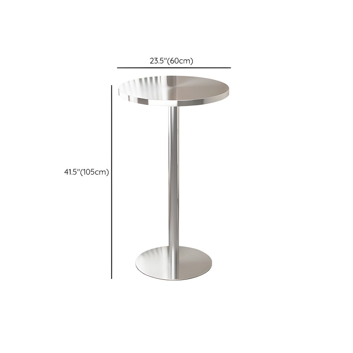 1/2/4 Pieces Silver Stainless Steel Contemporary Bar Pub Table Set