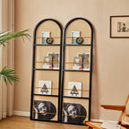 Indoor Translucent Collapsible Room Screen with Shelf, Cane, and Freestanding