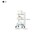 Modish Rectangle Portable Center with Wheels, Metal Countertop, Adjustable Shelves, and Silver Open Storage
