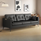 Standard Sofa in Synthetic Leather with Jade Green/Auburn/Beige Upholstery and Arm