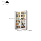 Steel Vertical Barrister Bookcase with Transparent Glass Doors and Closed Back, Featuring 6-Shelf/5-Shelf/4-Shelf