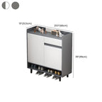 Engineered Wood 5 Tiers Shoe Stack with Shelf, Drawers, Gate, Dustproof Cover, and Closed Back