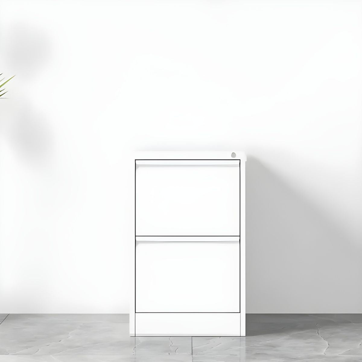 Modern Steel Vertical Filing Cabinet with Lock, Drawers & Self-Close Glides