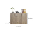 Caramel Trendy Manufactured Wood Supplies Cabinet with Shelves, Locker, Locking Door, and 2-Wide/5-Wide/4-Wide Compartments