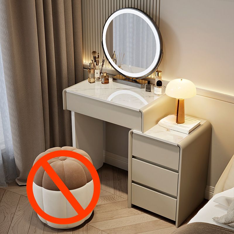 Modish Wood Standard/Small Vanity Set with 5 Drawers and Light Up Mirror